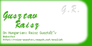 gusztav raisz business card